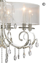 Load image into Gallery viewer, ARIA - Hampton 6 Arm Chandelier - Silver Plated - Orb Outer Shade - Designer Chandelier 
