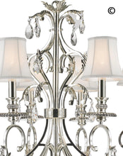 Load image into Gallery viewer, ARIA - Hampton 6 Arm Chandelier - Silver Plated - Designer Chandelier 
