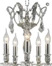 Load image into Gallery viewer, AMERICANA 5 Light Chandelier - Silver Plated - Designer Chandelier 
