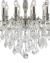 Load image into Gallery viewer, AMERICANA 12 Light Crystal Chandelier - Silver Plated - Designer Chandelier 
