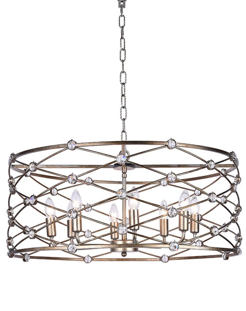 Eliza Collection - Round Pendant - Width: 75 Cm - Champagne Finish