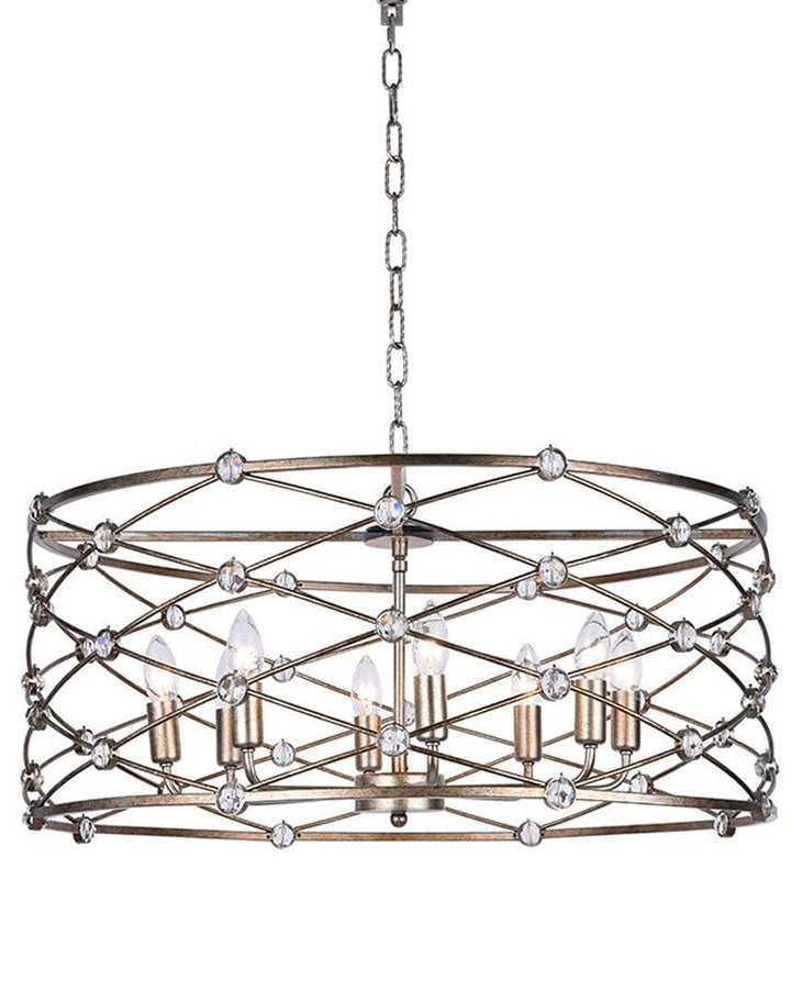 Eliza Collection - Round Pendant - Width: 75 Cm - Champagne Finish
