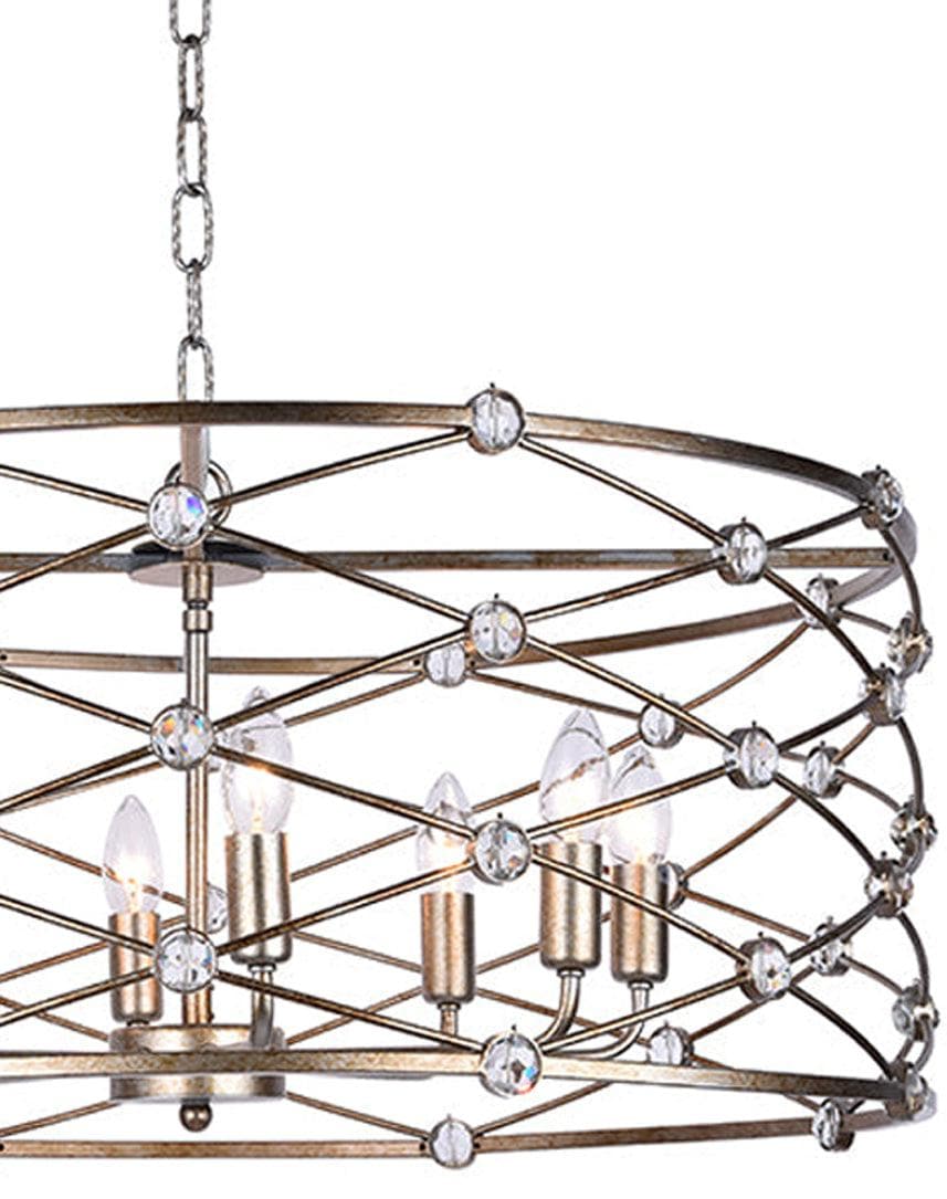 Eliza Collection - Round Pendant - Width: 75 Cm - Champagne Finish