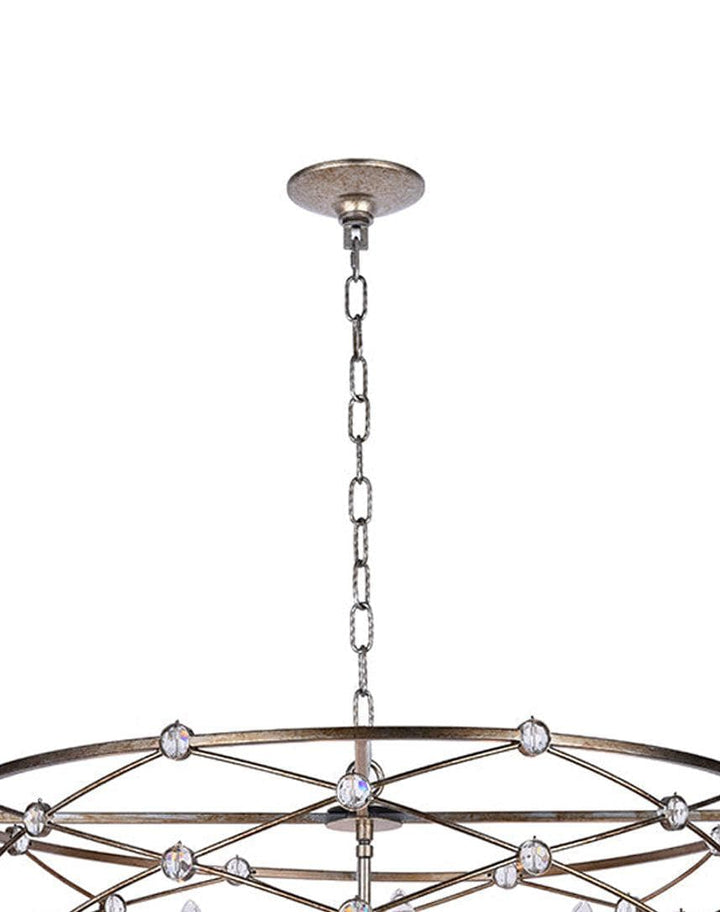 Eliza Collection - Round Pendant - Width: 75 Cm - Champagne Finish
