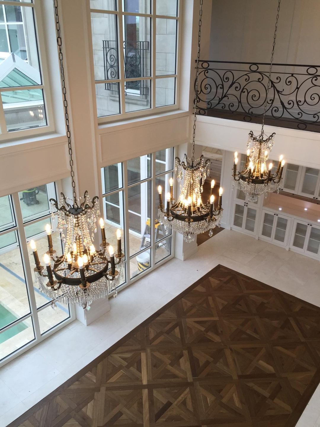 Regency Basket Chandelier - Antique Bronze Style - W:66cm